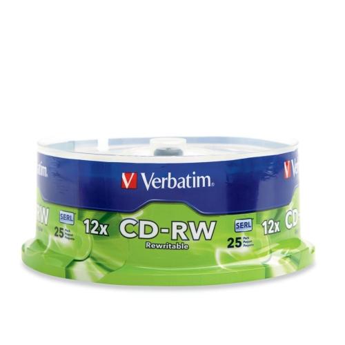 Verbatim 95155 DVD/CD Media Cd-rw 80min 700mb 4x-12x High Speed 25pk Spindle 012301805901