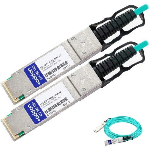 Addon CBL-QSFP-40GE-20M-AO Cables Addon Fiber Optic Network Cable - 65.62 Ft Fiber Optic Network Cable For Network Device - First End: Cblqsfp40ge20mao 821455730416