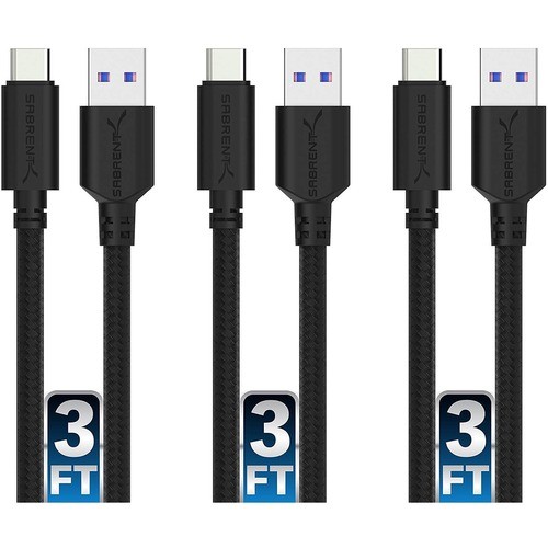 Sabrent CB-C3X3 Cables 3pk 22awg Premium 3ft Usb-c To - Usb A 3.0 Sync  Charge Cables (cb-c3x3) Cbc3x3 819921016799