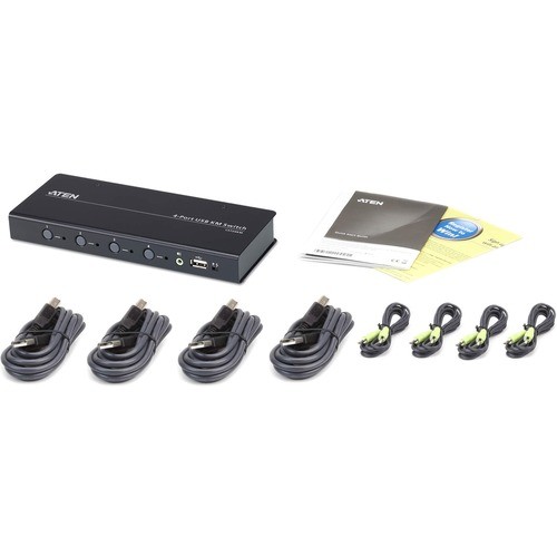 Aten CS724KM KVM Switchboxes Aten 4-port Usb Boundless Km Switch - 4 Computer(s) - 1 Local User(s) - 1 X Network (rj-45) - 8 X Us 672792008184