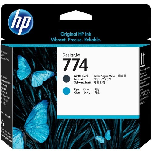 Hp P2W01A Toners & Ink Cartridges 774 Matte Black/cyan Designjet Printhead 192018596955