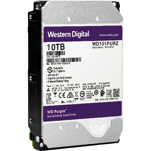 Western Digital WD101PURZ Hard Drives Wd Purple Wd101purz 10 Tb Hard Drive - 3.5" Internal - Sata (sata/600) - Network Video Recorder Devi 843715115924