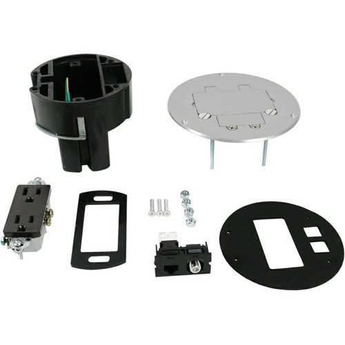 Middle Atlantic 863DRGFICOMAL Miscellaneous Kits Wiremold 863drgficomal Series Dual Service Floor Box Kit - Pvc, Aluminum 786564054795