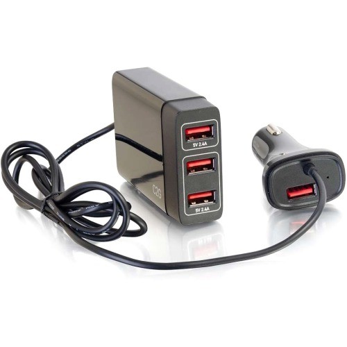 C2g 21067 Power Adapters C2g 4-port Usb Car Charger, 5.8a Output - 12 V Dc, 24 V Dc Input Voltage - 5 V Dc Output Voltage - 5 818239113527