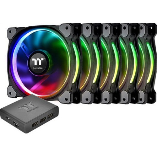 Thermaltake CL-F054-PL12SW-A Processor/Case Fans Thermaltake Riing Plus 12 Led Rgb Radiator Fan Tt Premium Edition (5 Fan Pack) - 4.72" Maximum Fan D Clf054pl12swa 818216314114