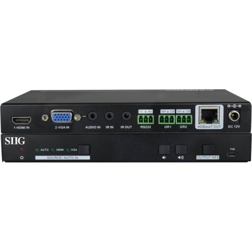 Siig CE-H24211-S1 VGA Switchboxes Hdmi/vga 2x1 Hdbaset 4k Scaler Switcher Ceh24211s1 818246941380