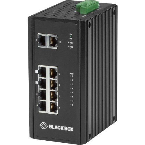 Black Box LPH3100A Switches & Bridges Black Box Industrial (8) 10/100/1000 Poe + (2) Gigabit Ethernet Switch - 10 Ports - Gigabit Ethernet 783555223581