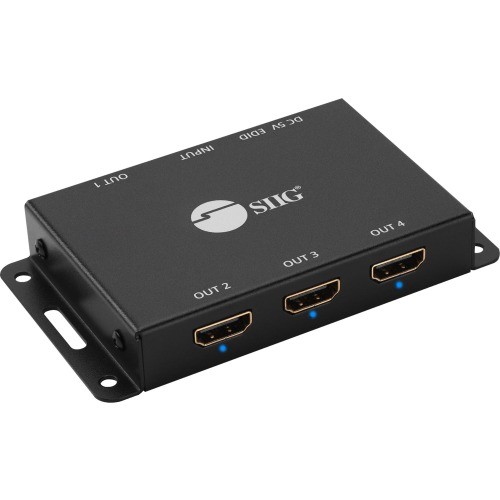 Siig CE-H23L11-S1 Signal Splitters/Amplifiers Siig 4 Port Hdmi 2.0 Hdr Mini Splitter Amplifier With Edid Management - 4 Port Hdmi Splitter- 4k60hz Ceh23l11s1 662774041650