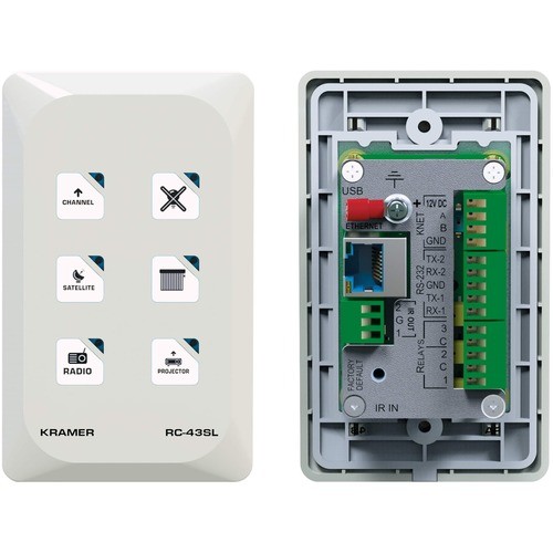 Kramer Electronics 30-80342090 A/V Control Panels The Rc-43sl Is A Touch-sensitive 6-button Control Keypad. Connected Over Etherne (30-80342090) 3080342090 7291063072858