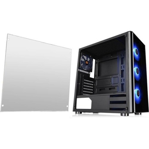 Thermaltake CA-1K8-00M1WN-01 Computer Cases Thermaltake V200 Tempered Glass Rgb Edition Mid Tower Chassis - Mid-tower - Black - Spcc, Tempered G Ca1k800m1wn01 818216382304