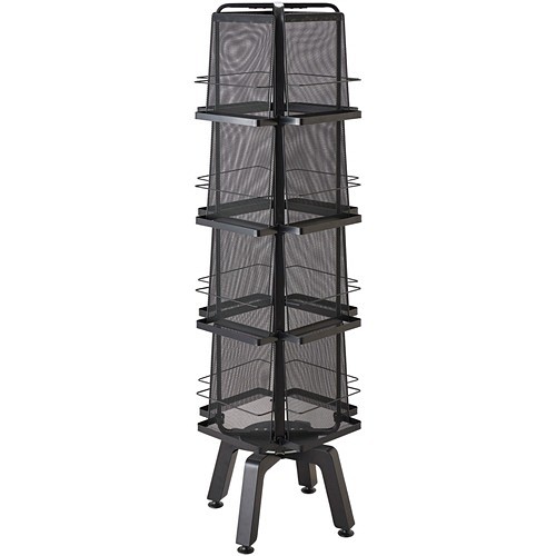 Safco 5580BL Racks & Organizers Onyx Mesh Rotating Magazine Stand SAF5580BL 073555558029