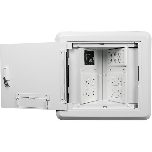 Middle Atlantic EHWB8-WH Faceplates & Mounting Boxes Wiremold Evolution Series 8-gang Hinged Wall Box - 8-gang - White (ehwb8-wh) Ehwb8wh 786564085676