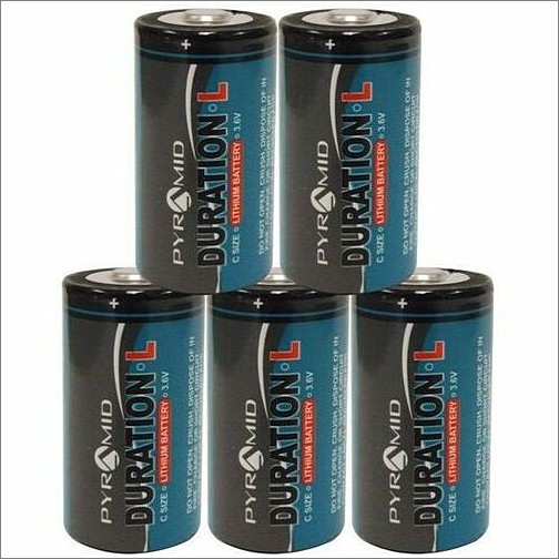 Pyramid Time System 42224-5 Batteries Pyramid Duration-l 3.6v Lithium Battery, C-size, 5/pk - For Clock, Security Device, Electronics, Mem 422245 044942796027