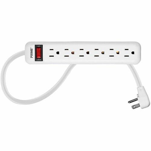 Monoprice 27846 Power Strips Monoprice 6 Outlet Power Strip With 3ft Cord, White - Straight - 6 X Ac Power - 3 Ft Cord - 15 A Cur 889028067970