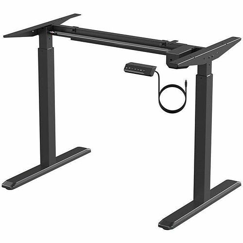 Monoprice 31290 Tables & Desks Monoprice Sit-stand Single Motor Height Adjustable Table Desk Frame, Electric, Black - T-shaped Base 889028080009