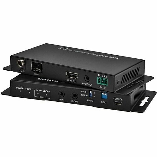 Monoprice 24279 Video Consoles/Extenders Monoprice Blackbird 4k60 Video Extender With Hdmi Over Fiber Optic Cable Up To 33,000 Feet (10,000m) 889028054093