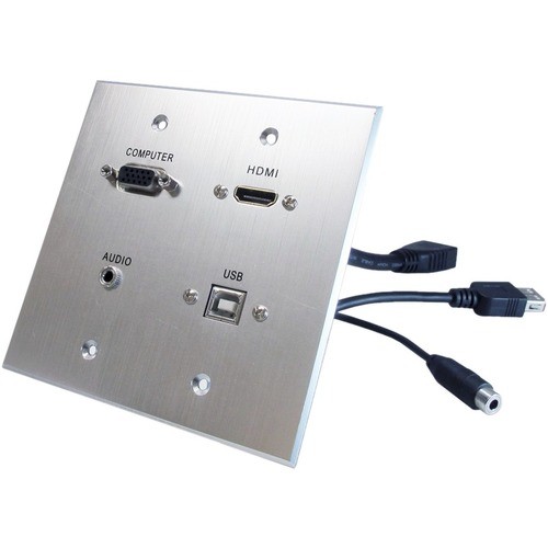Comprehensive Cable WPPT-HVAB2-AC Faceplates & Mounting Boxes Comprehensive Faceplate - 2-gang - Brushed Anodized Aluminum - 1 X Hdmi Port(s) - 1 X Mini-phone Por Wppthvab2ac 808447079289