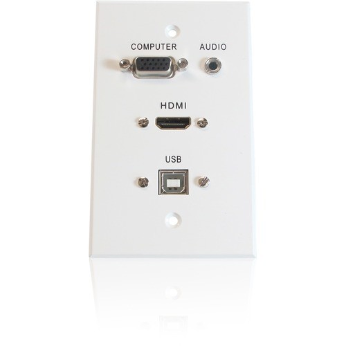 Comprehensive Cable WPPT-HVAB1-AW Faceplates & Mounting Boxes Comprehensive Faceplate - 1-gang - White Aluminum - 1 X Hdmi Port(s) - 1 X Mini-phone Port(s) - 1 X  Wppthvab1aw 808447079302