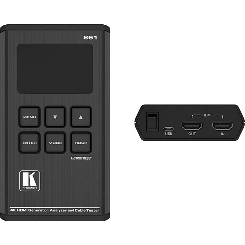 Kramer Electronics 861 Test Equipment Kramer 18g 4k Hdr Pocket Signal Generator, Analyzer And Cable Tester - Cable Testing, Hdmi Cable Tes 
