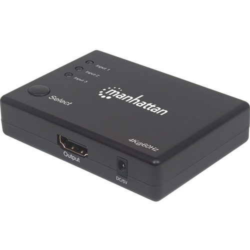 Manhattan 207676 VGA Switchboxes Manhattan Hdmi Switch 3-port (compact), 4k@60hz, Connects X3 Hdmi Sources To X1 Display, Remote Cont 766623207676