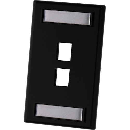 C2g KSFP2-00 Faceplates & Mounting Boxes Ortronics Single Gang Keystone Faceplate, 2 Port, Black - 1-gang - Black - Thermoplastic, Stainless  Ksfp200 662875010388