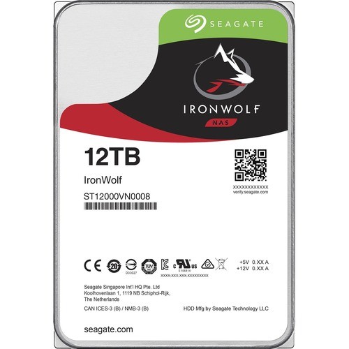 Seagate ST12000VN0008-20PK Hard Drives Seagate Ironwolf St12000vn0008 12 Tb Hard Drive - Sata (sata/600) - 3.5" Drive - Internal - 7200rpm  St12000vn000820pk 0763649121757