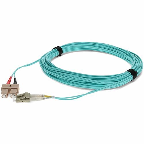 Addon ADD-SC-LC-0-3M5OM4 Cables Addon .3m Lc (male) To Sc (male) Aqua Om4 Duplex Fiber Ofnr (riser-rated) Patch Cable - 100% Compati Addsclc03m5om4 821455886014