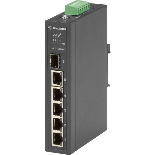 Black Box LPH3061A Switches & Bridges Black Box Industrial Ethernet Poe+ Switch - Unmanaged, Extreme Temperature, 6-port - 5 Ports - Fast  009042504781