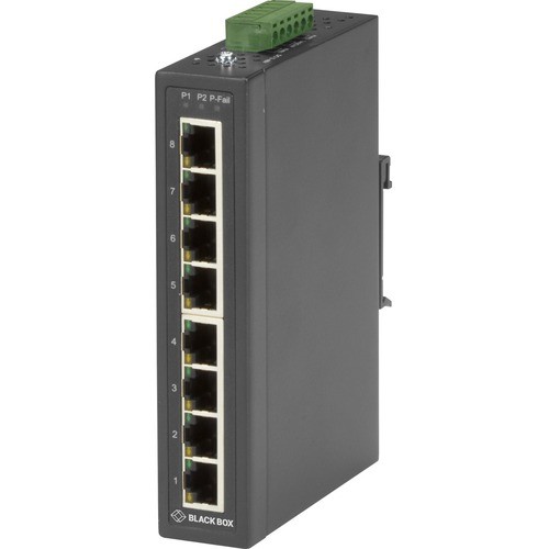 Black Box LBH3080A Switches & Bridges Black Box Industrial 10/100-mbps Ethernet Switch - Unmanaged, Extreme Temperature, 8-port - 8 Ports  009339798398