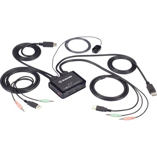 Black Box KV62-CBL KVM Switchboxes Black Box 2-port 4k60 Displayport Cable Kvm Switch - 2 Computer(s) - 1 Local User(s) - 3840 X 2160 - Kv62cbl 999556344617