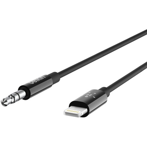 Belkin AV10172BT06-BLK Cables Belkin 3.5 Mm Audio Cable With Lightning Connector - 6 Ft Lightning/mini-phone Audio/data Transfer C Av10172bt06blk 745883756612