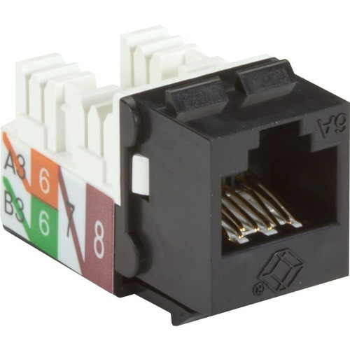 Black Box C6AJA70-BK-R2 Cable Ends/Connectors Black Box Cat6a Keystone Jack - Unshielded, Rj45, Black - 1 X Rj-45 Network Female - Gold - Black -  C6aja70bkr2 822088125983