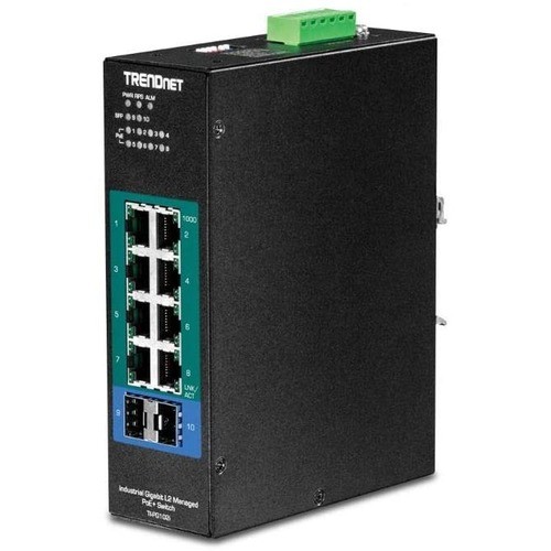 Trendnet TI-PG102I Switches & Bridges 10port L2 Poeplus Dinrail Swtc (ti-pg102i) Tipg102i 710931161342