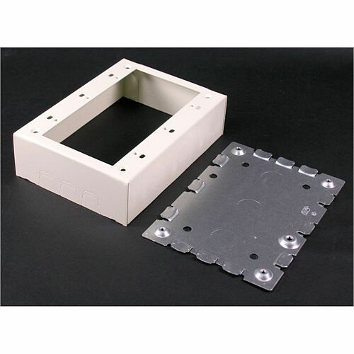 Middle Atlantic 5748-3WH Faceplates & Mounting Boxes Wiremold 500/700 Three-gang Switch And Receptacle Box Fitting - 3-gang - White - Steel (5748-3wh) 57483wh 786776563009