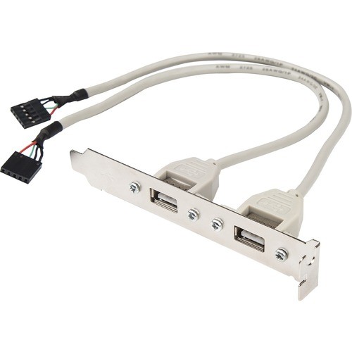 Rocstor Y10A213-GY1 Cables Rocstor Premium 8in 2 Port Usb Type A Female Low Profile Slot Plate Adapter - 2 X Usb Type A Female  Y10a213gy1 818239309319