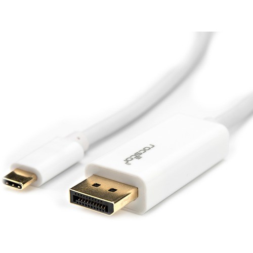 Rocstor Y10C241-W1 Cables Rocstor Premium 10ft / 3m Usb Type C To Displayport Cable - Usb C To Dp Cable - 4k 60hz - White - Di Y10c241w1 818242674206
