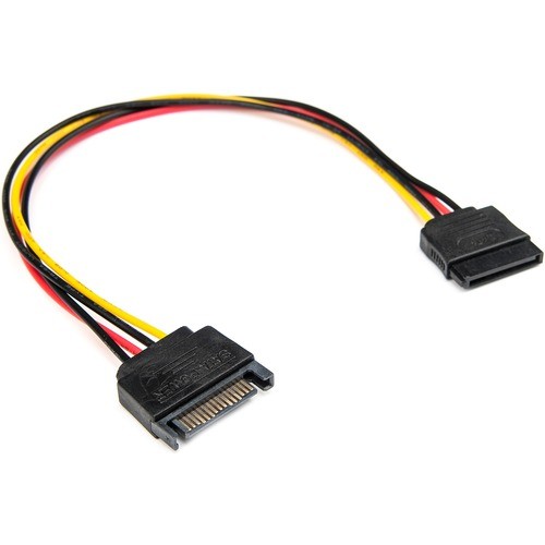 Rocstor Y10C213-B1 Cables Rocstor Premium 12in 15 Pin Sata Power Extension Cable - 12in - Sata Cable 15 Pin Sata Power - 1 Ft  Y10c213b1 818215520059