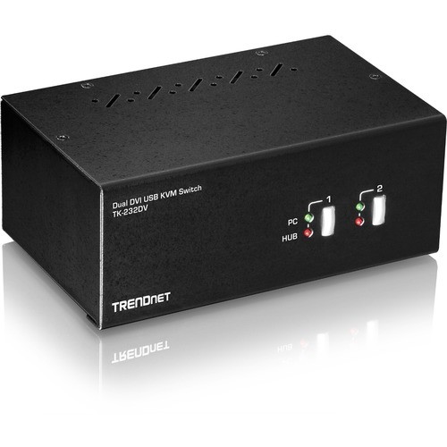Trendnet TK-232DV KVM Switchboxes Trendnet 2-port Dual Monitor Dvi Kvm Switch With Audio, 2-port Usb 2.0 Hub, Digital Resolutions Up T Tk232dv 710931170146