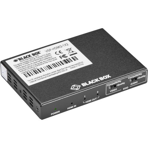 Black Box VSP-HDMI2-1X2 Signal Splitters/Amplifiers Black Box Hdmi 2.0 4k60 Splitter - 1x2 - 4096 X 2160 - 1 X Hdmi In - 2 X Hdmi Out - Metal - Taa Comp Vsphdmi21x2 822088132127