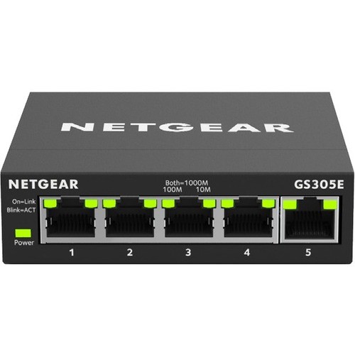 Netgear GS305E-100NAS Switches & Bridges Netgear Gs305e Ethernet Switch - 5 Ports - Manageable - Gigabit Ethernet - 1000base-t - 2 Layer Supp Gs305e100nas 606449140521