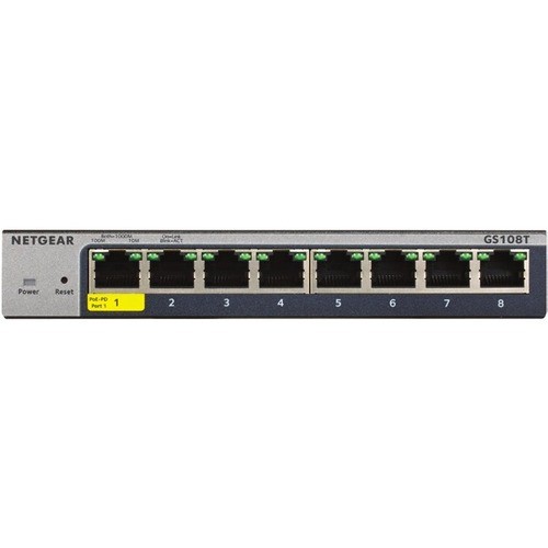 Netgear GS108T-300NAS Switches & Bridges Netgear 8-port Gigabit Ethernet Smart Managed Pro Switches With Cloud Management - 8 Ports - Managea Gs108t300nas 818242415229