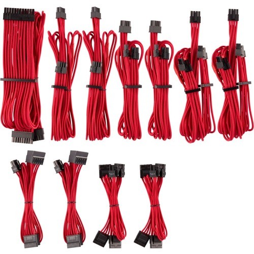 Corsair CP-8920223 Power Cords Corsair Premium Individually Sleeved Psu Cables Pro Kit Type 4 Gen 4 - Red - For Power Supply - Red  Cp8920223 843591079587