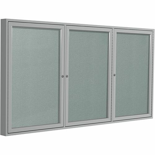 Ghent PA33672VX193 Bulletin & Notice Boards 3 Door Enclosed Vinyl Bulletin Board With Satin Frame GHEPA33672VX193 630595489944