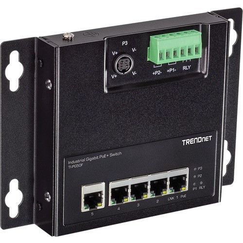 Trendnet TI-PG50F Switches & Bridges Trendnet 5-port Industrial Gigabit Poe+ Wall-mounted Front Access Switch; 5x Gigabit Poe+ Ports; Din Tipg50f 974568858796