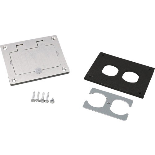 Middle Atlantic 828DPGFITCAL Cable Management Wiremold Rectangular Duplex Cover Plate - Cover - Brushed Aluminum - Aluminum (828dpgfitcal) 786564054641