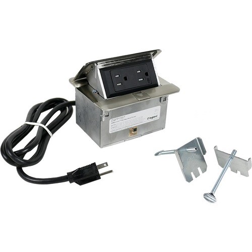 Middle Atlantic DQFP15ST Power/Data Outlets Wiremold Cord Ended Dequorum Single-flip Up Unit - 15 A Rectangular Tabletop - Taa Compliant (dqfp15 786776184525