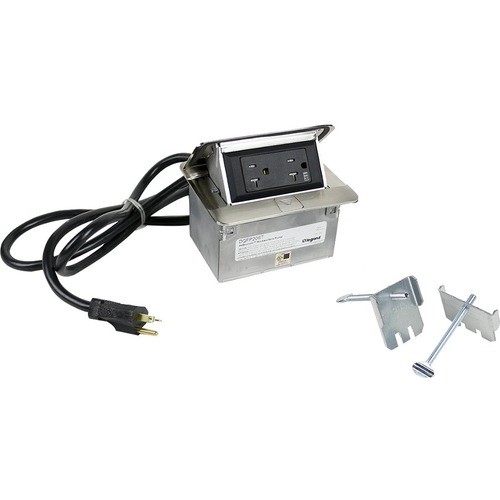 Middle Atlantic DQFP20ST Power/Data Outlets Wiremold Cord Ended Dequorum Single-flip Up Unit - 20 A Rectangular Tabletop - Taa Compliant (dqfp20 786776184938