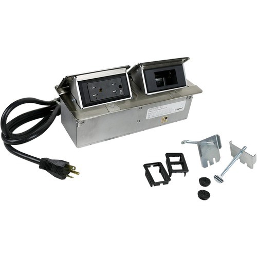 Middle Atlantic DQFP20ST-2A Power/Data Outlets Wiremold Cord Ended Dequorum Dual Flip-up Unit - 20 A Rectangular Tabletop - Taa Compliant (dqfp20st Dqfp20st2a 786776184945