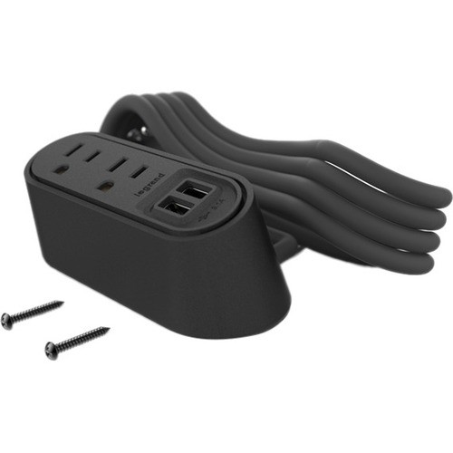 Middle Atlantic WSPC220BK Power/Data Outlets Wiremold Desktop Power Center Series - Power Center Slim 2 - 6ft Cord - Black - 15 A Rectangular Des 786776188974