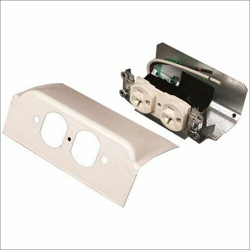 Middle Atlantic DSDWNDQ-BK Faceplates & Mounting Boxes Wiremold Ds4000 Downward Duplex Device Plate Fitting With One Duplex Installed - 2 X Total Number Of Dsdwndqbk 786776082357